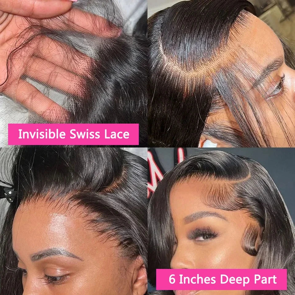 NARA5-Perruque Lace Front Wig Body Wave transparente HD 13x6.